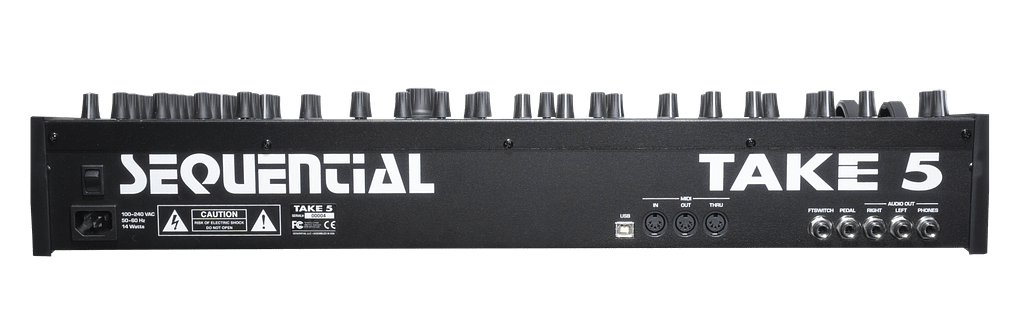 Rear panel of Sequential Take 5 Synth
